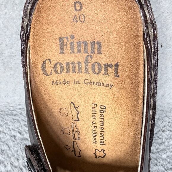 Finn Comfort Stanford Womens Size 9-9.5 Wide Mary Jane Slide Brown Leather - Picture 9 of 10